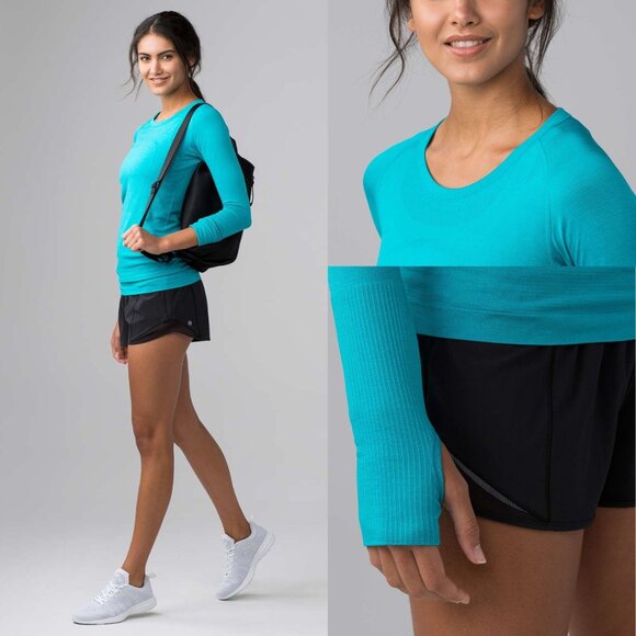 Lululemon Blue Swiftly Tech Long Sleeve Crew Shirt Size 8 - 41486 - Picture 1 of 11